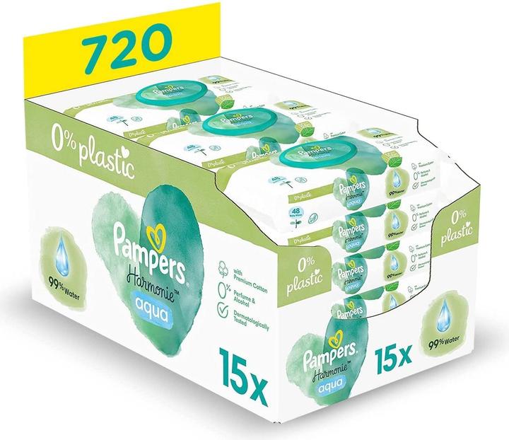 Actual product image Pampers Harmonie Aqua (720 Piece)