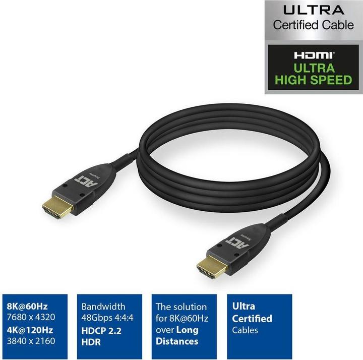 Produktbild 10 meters HDMI Professional Certified 8K Active Optical Cable HDMI-A male - HDMI-A male (10 m, HDMI)