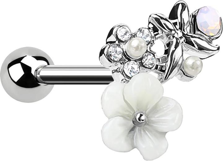 Immagine prodotto Star Piercing Micro Barbell silber Schmetterling in Blumenwiese (Acciaio chirurgico 316L, Ottone)