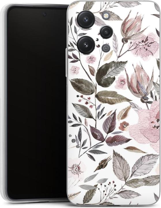 Produktbild DeinDesign Slim Case für Xiaomi Redmi 12 Silikon Hülle Ultra Dünn Handyhülle Blumen Pastell Wasserfarbe (Xiaomi Redmi 12)