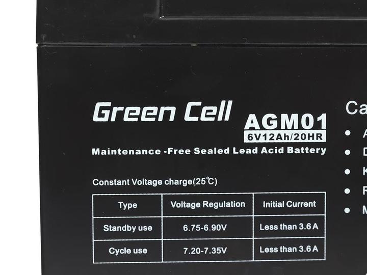 Image du produit GreenCell AGM01 (6 V, 12 Ah)