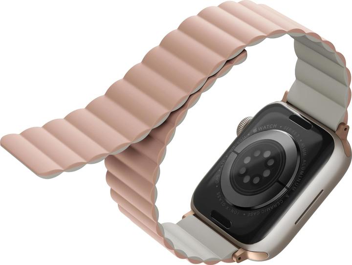 Uniq pasek Revix Apple Watch Series 1/2/3/4/5/6/7/8/SE/SE2 38/40/41mm. Reversible Magnetic różowy-be (Edelstahl, Silikon)