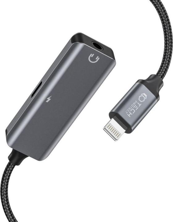 Actual product image Tech-Protect UltraBoost audio Lightning (male) / 3.5mm mini jack (female) - Lightning (female) adapt (Lightning, Lightning, 3.5mm jack)