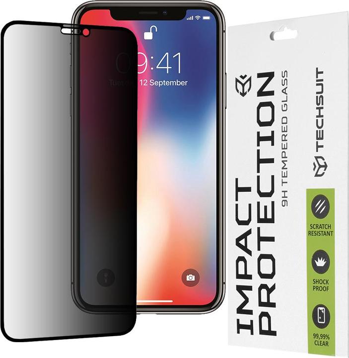 Actual product image Techsuit - 111D Privacy Full Glue - iPhone X / iPhone XS / iPhone 11 Pro - Black (1 Piece, Apple iPhone X, Apple iPhone 11 Pro, Apple iPhone XS)