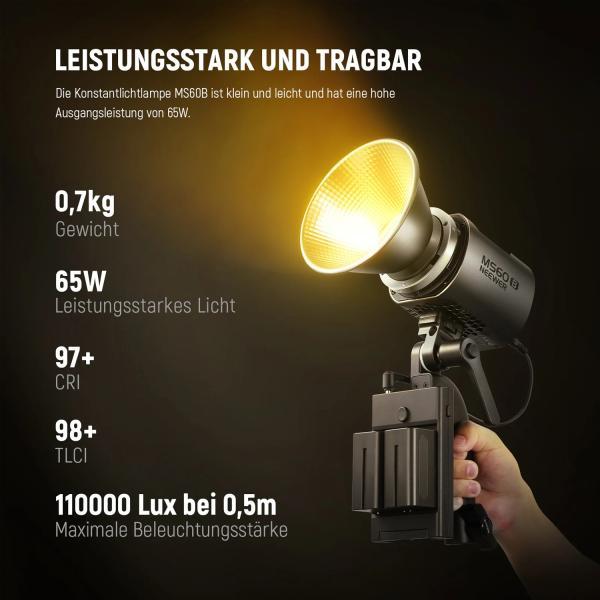 Immagine prodotto Neewer Luce continua MS60B Luce foto-video a LED (Videocamera)