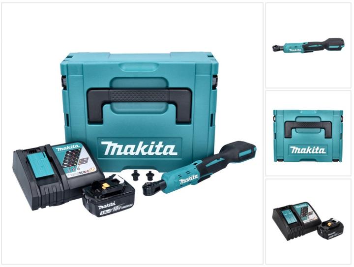 Makita PWR 180 RF1J Battery ratchet screwdriver 18 V 47.5 Nm 1/4" 3/8" + 1x battery 3.0 Ah + charger + Mak (3/8")
