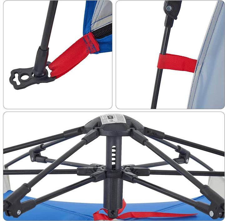 Produktbild VidaXL Strandzelt 3 Personen Quick Release Wasserdicht (Strandzelt + Strandmuschel, 2.45 kg, 3 Personen)