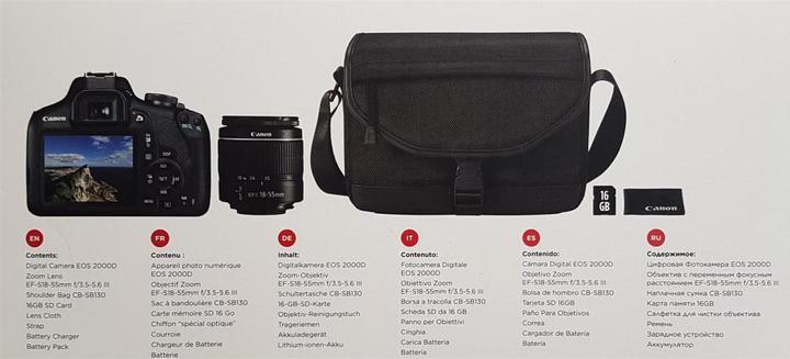 Produktbild Canon EOS 2000D (18 - 55 mm, 24.10 Mpx, APS-C / DX)