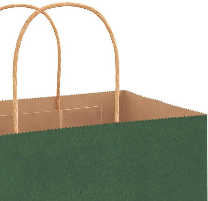 Produktbild VidaXL Kraftpapiertüten 250 Stk. mit Henkel Grün 18x8x22 cm Papiertüte (Geschenktüte, 250 x)