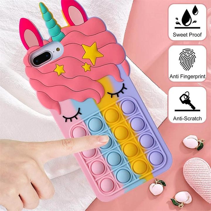 Image du produit RPD iPhone 13 Pro - Licorne Pop-It Cover, Silicone Backcase en Violet, Jaune, Rose (Apple iPhone 13 Pro)