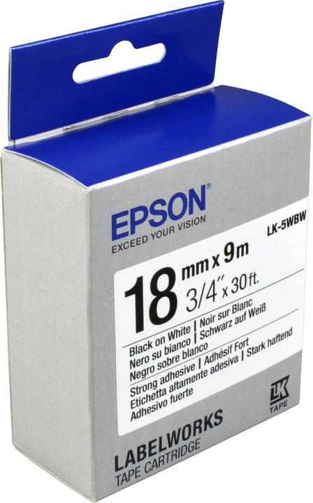 Produktbild Epson Etikettenkassette LK-5WBW (1.80 cm, Weiss)