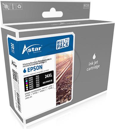 Image du produit Astar Pack de 6 - noir, jaune, cyan, magenta, magenta clair, cyan clair - cartouche d'in...