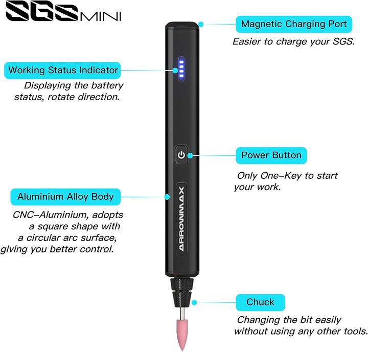 Actual product image Arrowmax SGS MINI Gravierstift mit 36 Bits