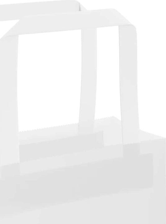 Produktbild VidaXL Kraftpapiertüten 50 Stk. mit Henkel Weiss 32x17x25 cm Papiertüte (Geschenkbox, 50 x)