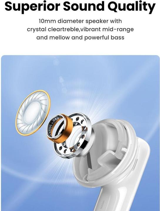 Image du produit Ugreen Słuchawki bezprzewodowe WS200 HiTune T6 Hybrid ANC 15158 (białe) (7 h, Filaire)