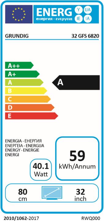 Label énergétique Grundig 32GFS6821 (32", LCD, Full HD)