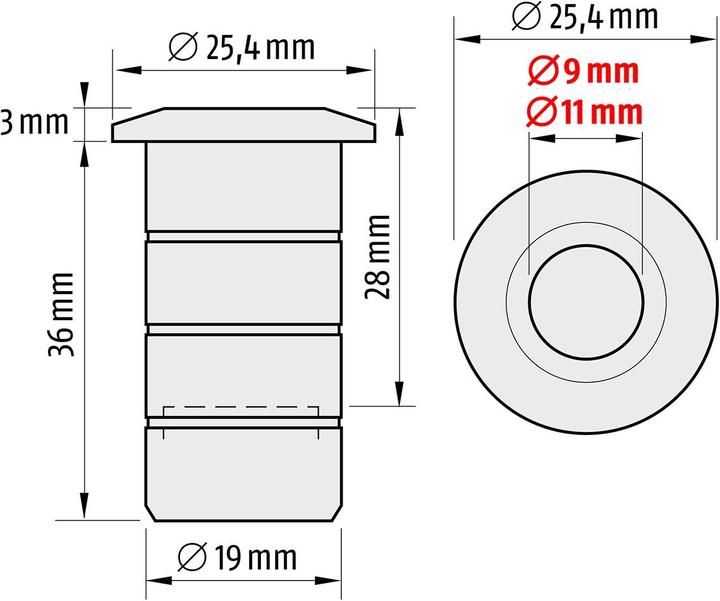 Immagine prodotto Planet Trogoli di chiusura inferiori BM-R ø 9 / 11 (1 pz.)