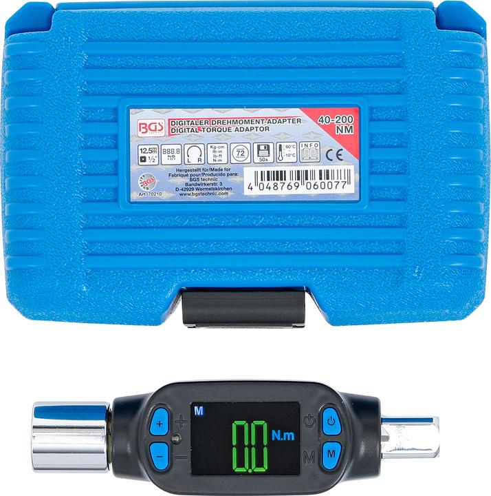 Produktbild BGS Digitaler Drehmoment-Adapter 12,5 mm (1/2") 40 - 200 Nm (1/2", 40 Nm, 200 Nm)