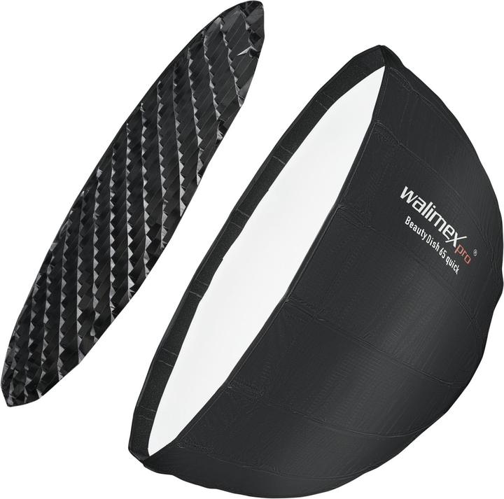 Image du produit Walimex pro pro Studio Line Beauty Dish QA65 + adaptateur pour boîte à lumière Hensel EH/Richter (Beauty Dish, 65 cm)