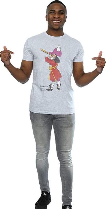 Actual product image Disney Mens Classic Captain Hook Heather T-Shirt (XL)