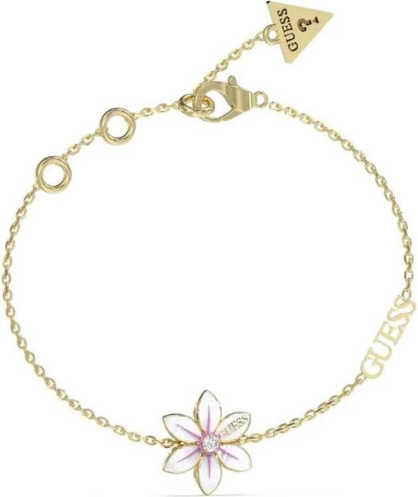 Immagine prodotto Guess Bracciale con fiore di loto bianco placcato oro JUBB04134JWYGWH - Lunghezza: 18,5 cm (18.50 cm)