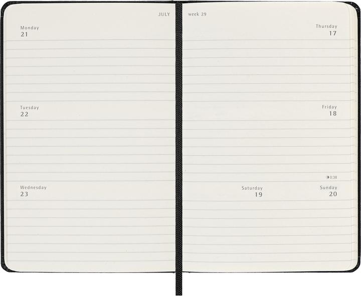 Actual product image Moleskine Agenda tascabile Hard Cover Weekly (Pocket, A6, English)