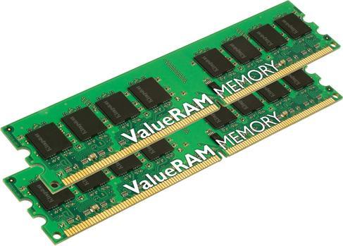 Produktbild Kingston ValueRAM, 2x2GB Kit, DDR2-800, CL5 (2 x 2GB, 800 MHz, DDR2-RAM, DIMM)