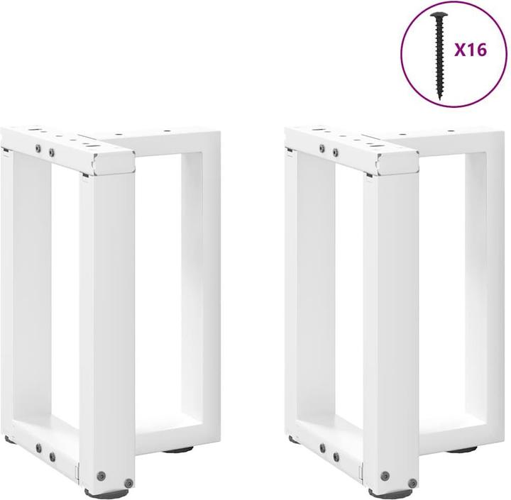 Produktbild VidaXL Couchtischbeine T-Form 2 Stk. Weiss 38x25x(42-43) cm Stahl Tischbein