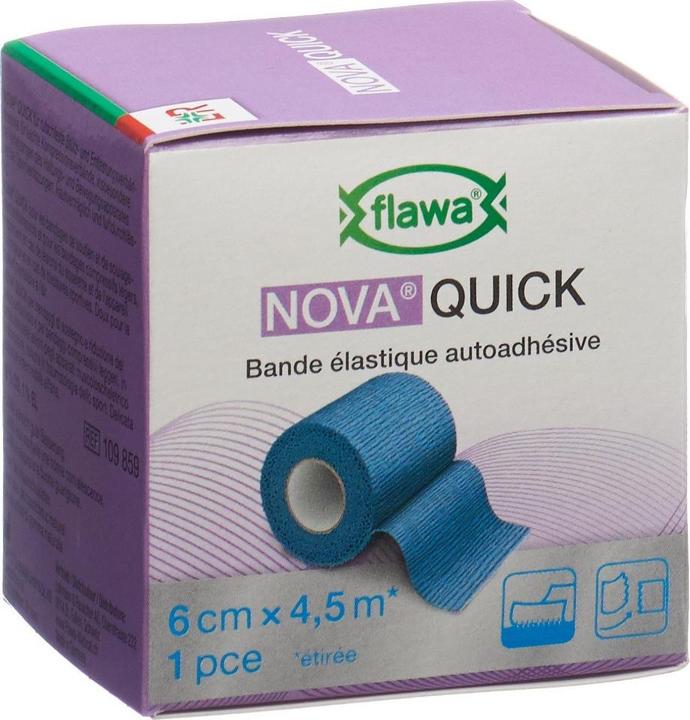 Actual product image Flawa Quick kohäsive Reissbinde 6cmx4.5m blau