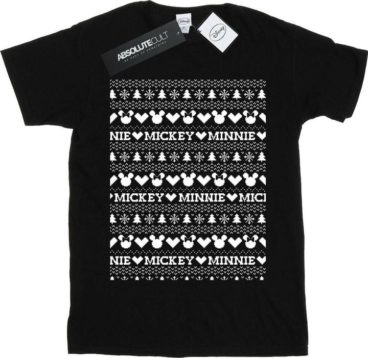 Disney Mickey And Minnie Christmas Fair Isle TShirt (XL)