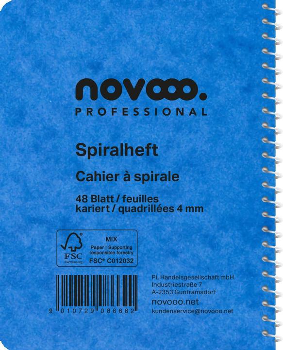 Immagine prodotto Novooo Spiralheft assortiert (91 x 121 mm, Quadretti)