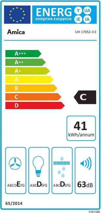Energie-Label Amica UH 17052-3 E (Unterbauhaube)