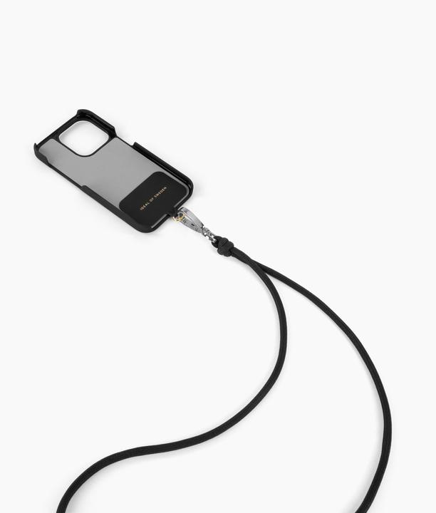 Actual product image iDeal Of Sweden for all cases with central charging connector Cord Phone Strap Coal Black