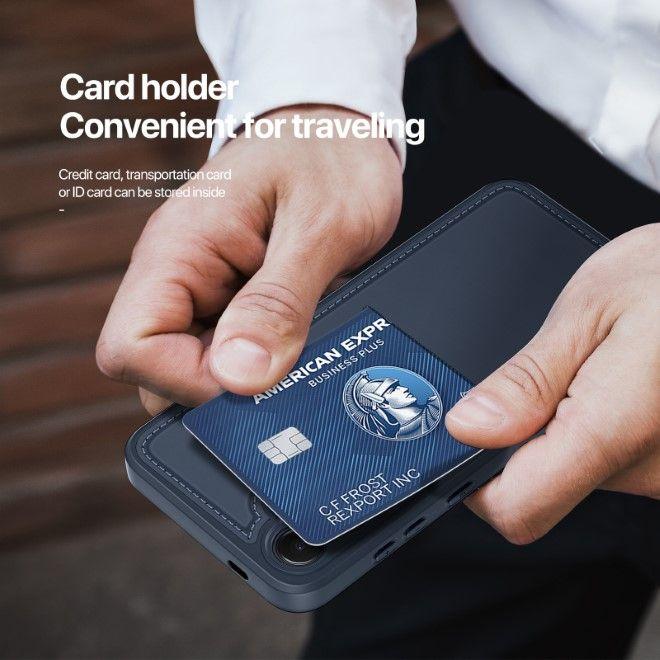 Actual product image Dux Ducis Samsung Galaxy S25 Magnetic Wallet Case with Stand - Blue (Samsung Galaxy S25)