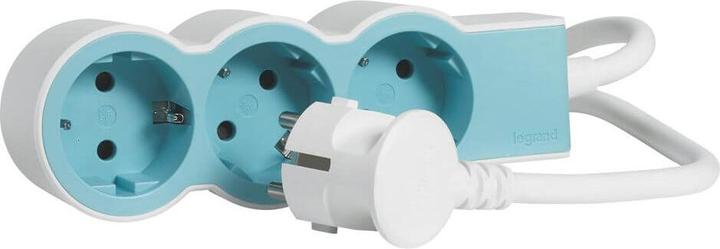 Actual product image Legrand Flat multiple socket outlet 3x socket outlet, 1.5 metre cable Soft Blue 694551 (3 x, CEE7)