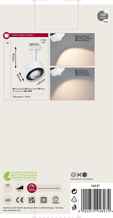 Actual product image Paulmann URail Spot Aldan (750 lm)