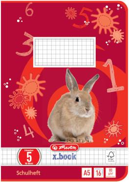 Actual product image Herlitz Exercise book x.book, DIN A5, ruling 5 / squared (A5, Checked, No binding)