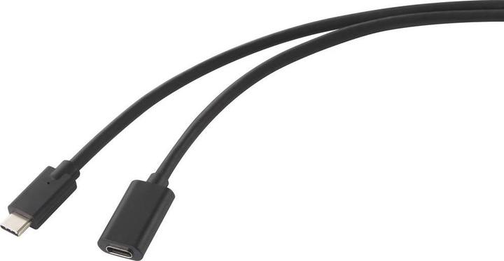 Produktbild Renkforce USB-Kabel USB 3.2 Gen2x2 USB-C™ Stecker, USB-C™ Buchse 1.00 m Schwarz PVC-Mantel (1 m, USB 3.2 Gen 2, 60 W)