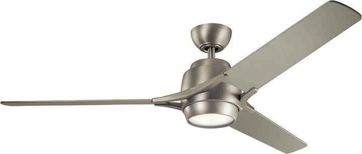 Produktbild Elstead Lighting Zeus leiser Deckenventilator mit LED Licht Ø152cm Holz + Fernbedienung Silber (39 dB)