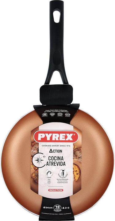 Image du produit Pyrex Poêle Action Aluminium gaufré Cuivre 24 cm (24 cm, Poêle à frire, Aluminium)