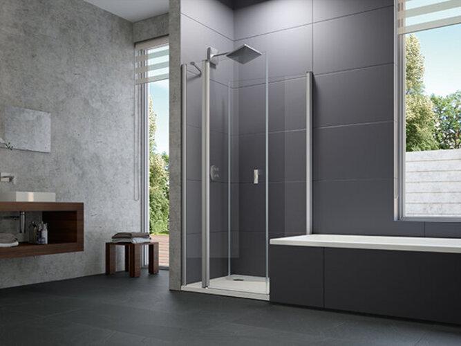 Immagine prodotto Hüppe Pannello laterale mobile a 4 angoli di design puro per porta a battente, larghezza:90cm altezza:200c (211 cm, 87 cm, 6 cm)