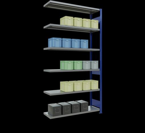 Actual product image Schulte Lagertechnik MULTIplus250 boltless add-on bay system with length bolts
