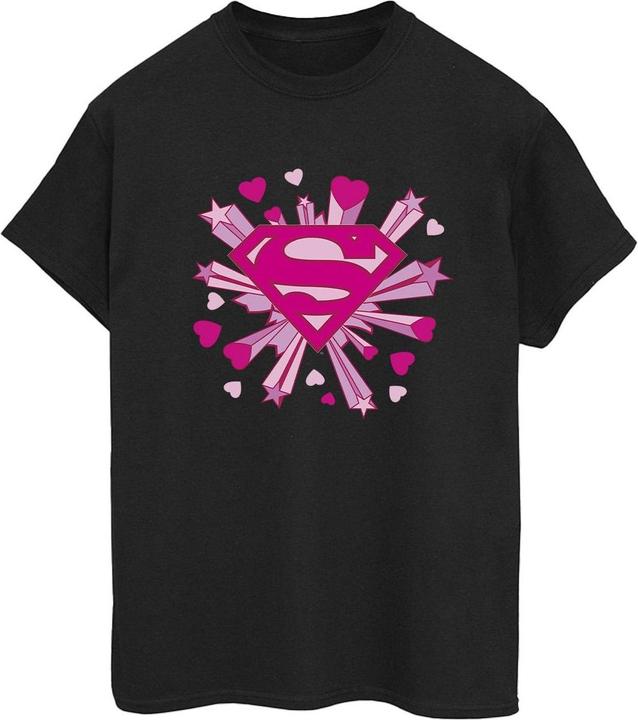 Superman Pink Hearts And Stars Logo TShirt (M)