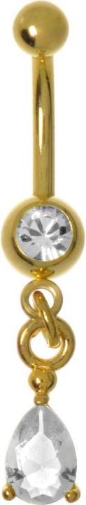 Bijouteria Bauchpiercing (Premium Kristall, PVD Beschichtung (goldfarben), Chirurgenstahl 316L)