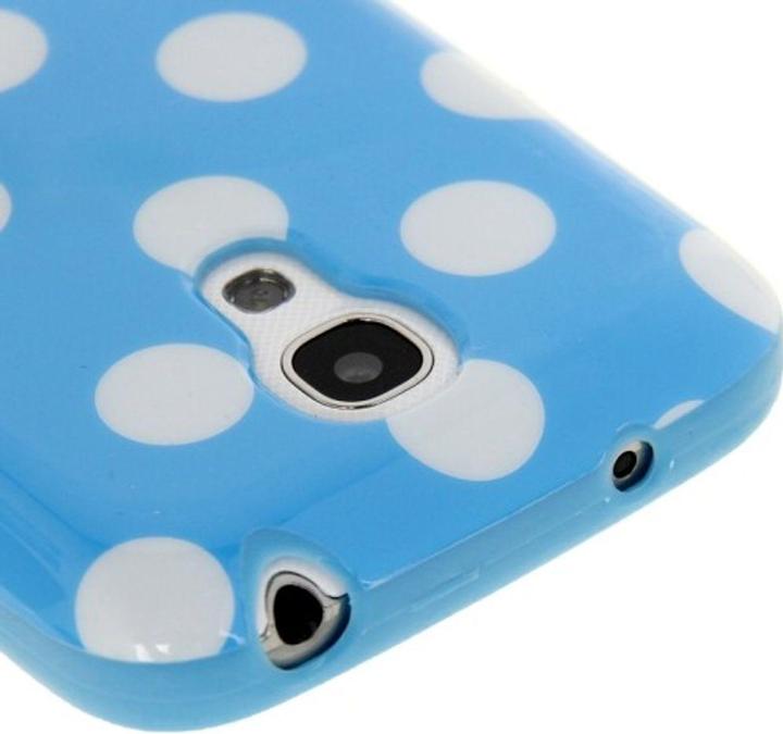 Produktbild König Design Schutzhülle Punkte TPU Case für Handy Samsung Galaxy S4 mini i9190 blau/weiss (Samsung Galaxy S4 mini)