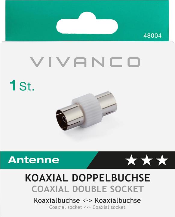 Actual product image Vivanco Antennas coax double socket