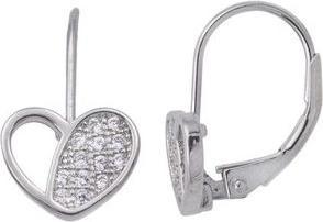 Passion Rhodie Silber Ohrringe – Zirkonia – Herz (MAT BIJOU, Matériel exact)