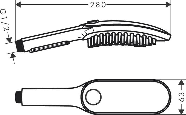 Image du produit hansgrohe DogShower Pommeau de douche pour chien 150 (3 jets) (3 Types de jets, 7.60 l/min)