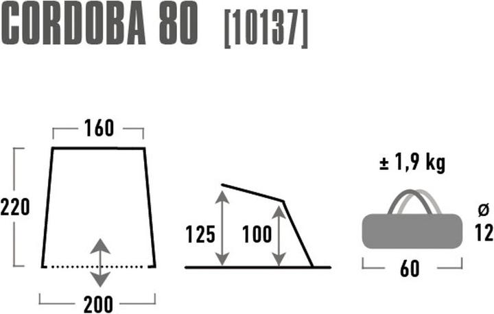 Produktbild High Peak Cordoba 80 (Strandzelt + Strandmuschel, 1.90 kg, 4 Personen)
