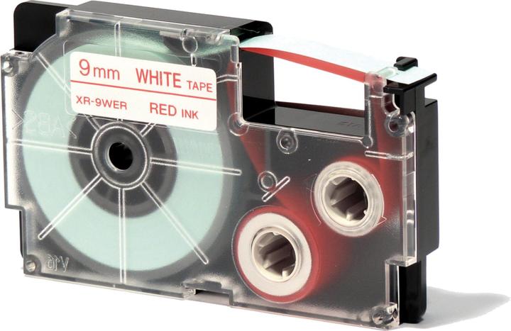 Produktbild Casio Farbband rot auf weiss 9mm 9mm x 8m Labelprinter 6-12mm 6-18mm 6-24mm (0.90 cm, Weiss)